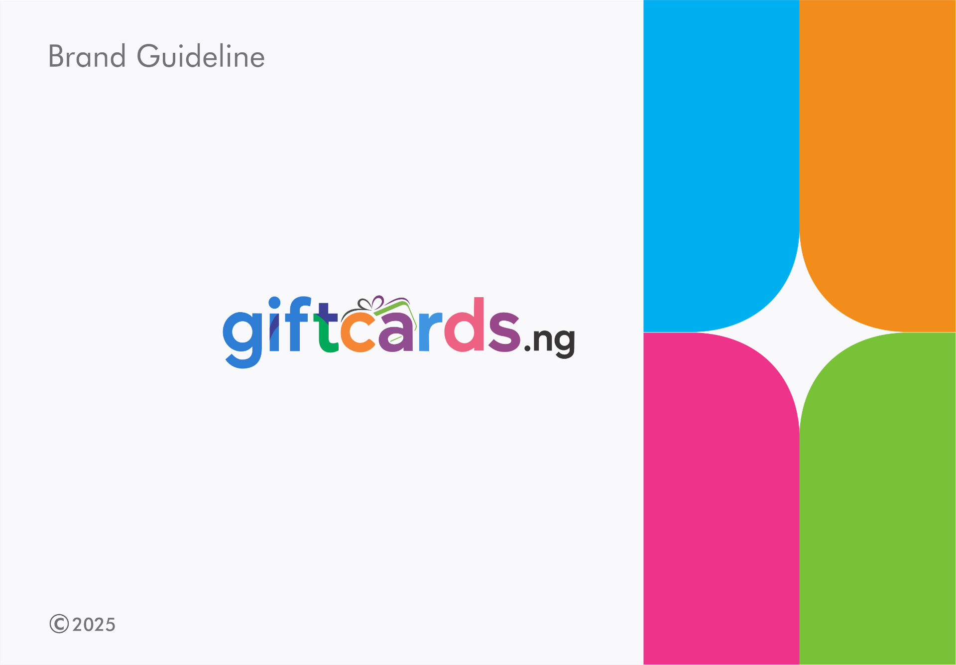 Giftcards.ng corporate identity reference — logo, typography (Poppins) and color palette