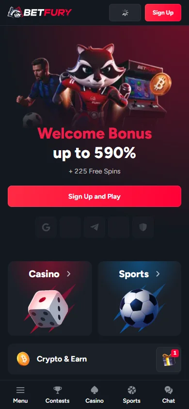 BetFury mobile website